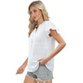 thumbnail image 3 of Blusa AURUZA Suiza de chifón con lunares y cuello en V y manga con volantes, 3 of 6