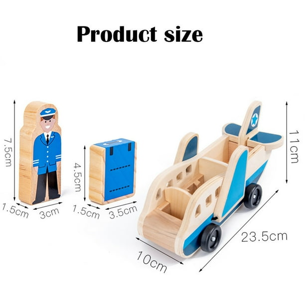 Juguetes Para Niño Juguetes de transporte de madera Juguetes educativos para niños Remolque de madera Modelo de avión Juguetes Para Bebe 1 Año