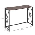 thumbnail image 6 of HOMCOM Folding Console Table, Industrial Sofa Table, Narrow Farmhouse Table with Metal Frame for Living Room, Entryway, Foyer, Brown, 6 of 8