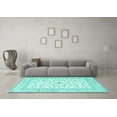 thumbnail image 3 of Ahgly Company Machine Washable Indoor Round Persian Turquoise Blue Traditional Area Rugs, 8' Round, 3 of 4