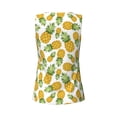 thumbnail image 5 of Xecao Pineapple print women's scoop neck, loose-fit workout tank tops for the gym., 5 of 9