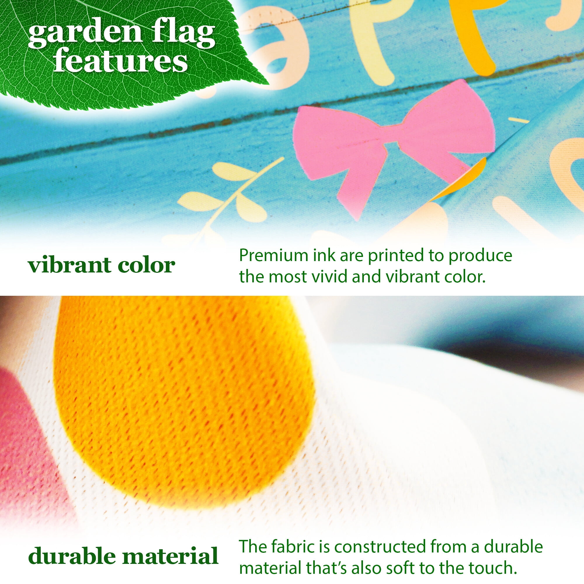 G128 2sets: 36"x16" Black Garden Flag Stand & Double-Sided 12"x18" Easter Flags Rabbit Gnome Eggs