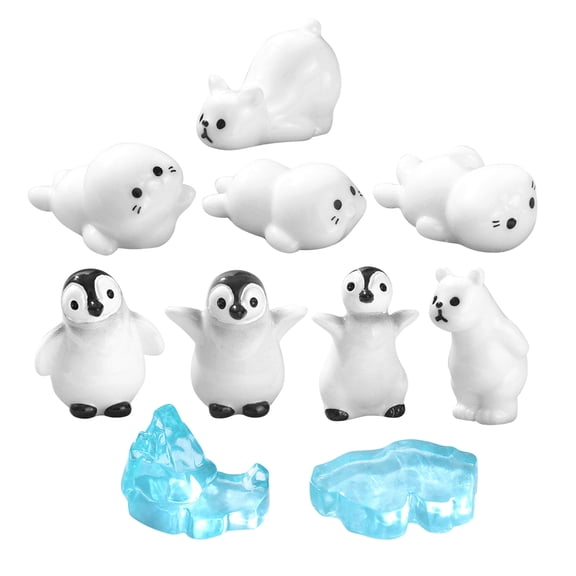 Clispeed 10 Pieces Penguin Centerpieces Assorted Color Resin Accessories