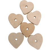 5044 Pk6 Small Punched Leather Hearts Mandarin Bird Toys by M&M
