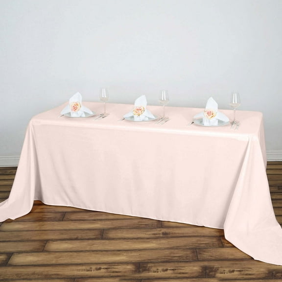 Efavormart 10PCS 90x132" BLUSH Wholesale Rectangle Polyester Tablecloth Linen Wedding Party Restaurant Tablecloth