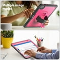 thumbnail image 4 of ELEHOLD Case for Apple iPad Pro 11 2022/2021/2020/2018/air4 10.9/air5,Soft TPU Rugged Durable Case with 360° Rotating Hand Strap & Foldable Hidden Stand & Pencil Holder,Rose, 4 of 11
