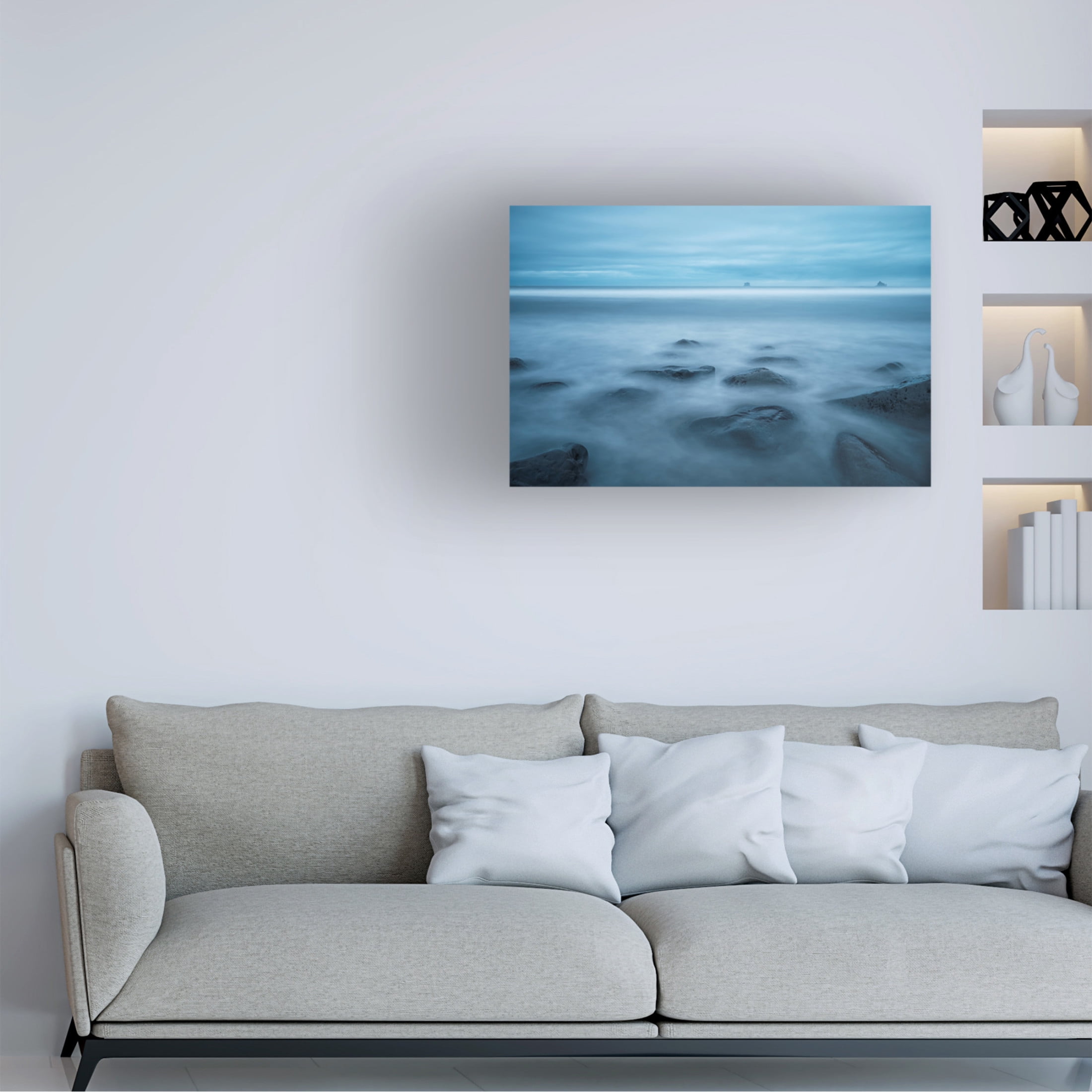 Canvas Wall Art - Lydia Jacobs 'The Blue Hour At Rialto Beach' Wall Art for Living Room, Bedroom, or Office Décor by Trademark Fine Art - 32 x 22 Inches