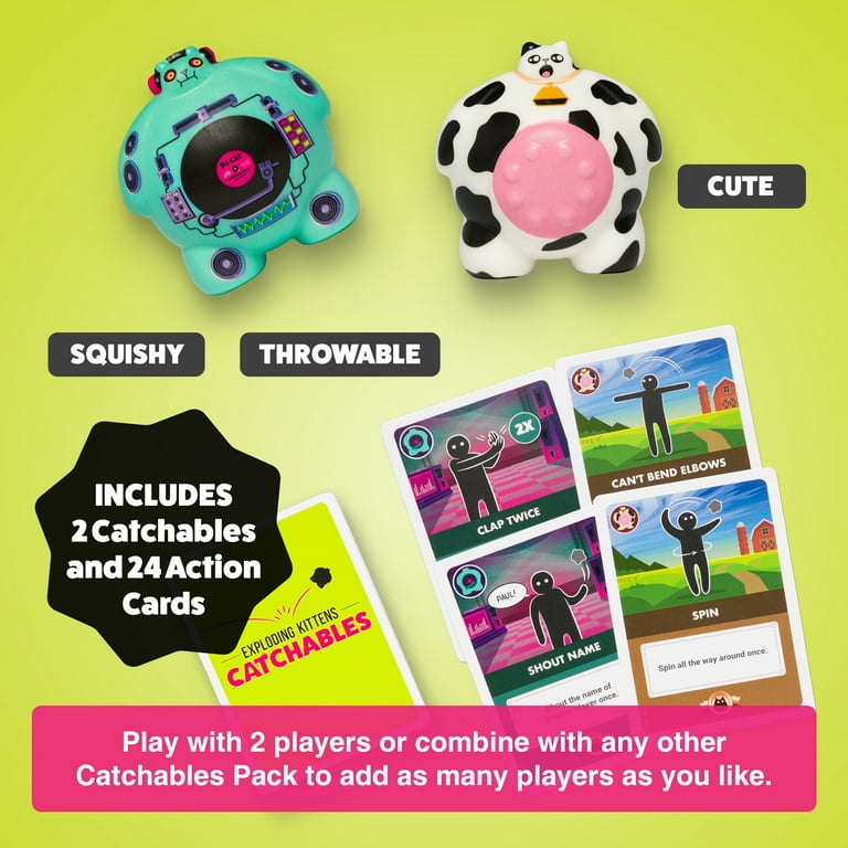 Exploding Kittens, Catchable 2pk DJ and Cattle Party Game