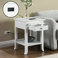 thumbnail image 3 of Convenience Concepts American Heritage Logan 24.25 in. End Table with Charging Station and Shelf in White, 3 of 6