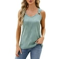 thumbnail image 1 of HBFAGFB Débardeurs d'Été pour Femmes Col Rond Mode Sans Manches Confortable Gilet Vert Menthe Taille P, 1 of 6