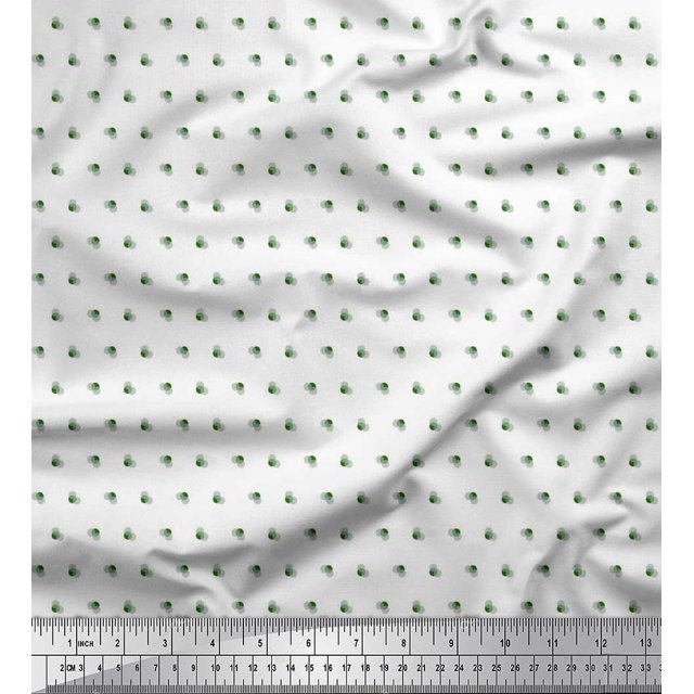 Soimoi Silk Fabric Dots Shirting Print Fabric by The Yard 42 Inch Wide