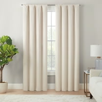 Eclipse Cannes Magnitech 100% Blackout Curtain, Rod Pocket Window Curtain Panel, Seamless Magnetic Closure, 84 in long x 40 in wide, (1 Panel), Ivory