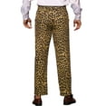 thumbnail image 3 of INSPIRE CHIC Men's Pants Leopard Animal Print Regular Fit Vintage Flat Front Pants 36 Brown, 3 of 5