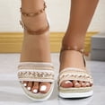 thumbnail image 4 of Maoxin Women's Sandals Fashion Casual Summer New Style Fish Mouth Wedge Heel Thick Bottom Sandals Ladies Sandals Beige 39, 4 of 6