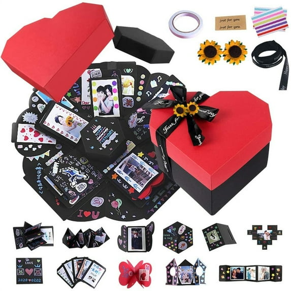 RECUTMS Love Explosion Box DIY Scrapbooking Set Handmade Photo Album,Box for Birthday Gift