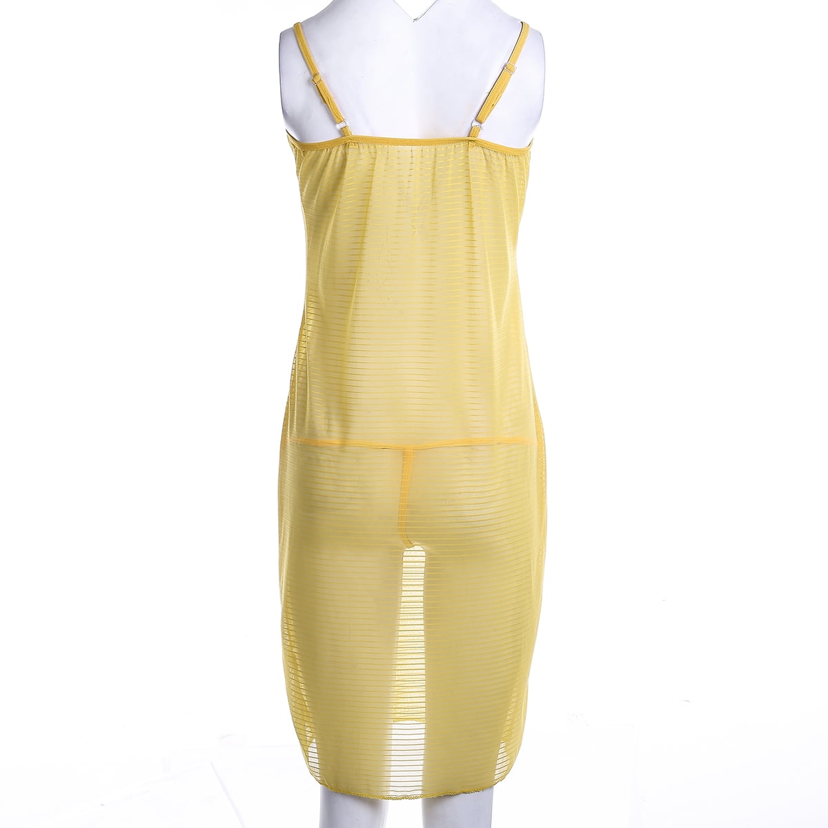 Women Sexy Spaghetti Strap Dresses Long Cover Up See-through Bodycon Dress