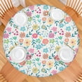 thumbnail image 2 of Pioneer Flower Floral Print Pattern Round Fitted Tablecloth with Elastic Edge,Dining Table Cover Waterproof,Outdoor Round Tablecloth for Camping,Dining,Indoor and Outdoor, 2 of 7