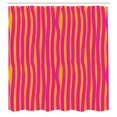 thumbnail image 2 of Ambesonne Orange and Pink Shower Curtain, Modern Curved Lines, 69"Wx70"L, Orange and Pink, 2 of 4
