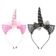 thumbnail image 1 of Shisuyan Unicorn Hair Hoops for Kids and Adults Assorted Color Cloth Lovely Decor for Party 2Pcs, 1 of 9