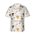 thumbnail image 2 of Goofa Geometric Triangle Hawaiian Shirt for Men, Unisex Summer Beach Casual Short Sleeve Button Down Shirts,Aloha Tropical Floral print shirt-Large, 2 of 9