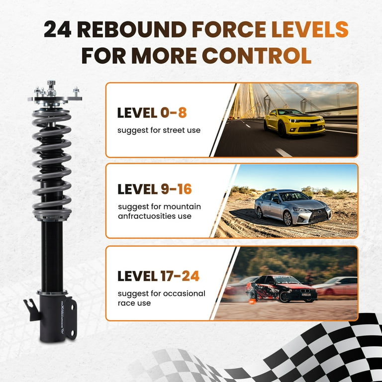 Maxpeedingrods 24 Way Adjustable Coilovers Struts For Subaru Maxpeedingrods 24 Way Adjustable Coilovers Struts For Subaru