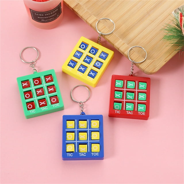 Sales Today Clearance! Tac-Toe Keychain, Plastic Mini ThreePCS Toy, Fun Portable Keychain Game, Stress Relief Toy, Small Key Chain Toy for Kids, Adults, and Office Use Deals of The Day Clearance!