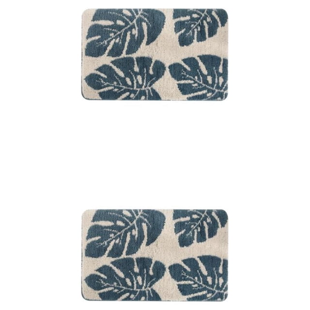 Wosthever Alfombrilla de baño de textura , exquisita, no daña el suelo, es segura para el baño de poliéster con forma de hoja. Type1 NO1