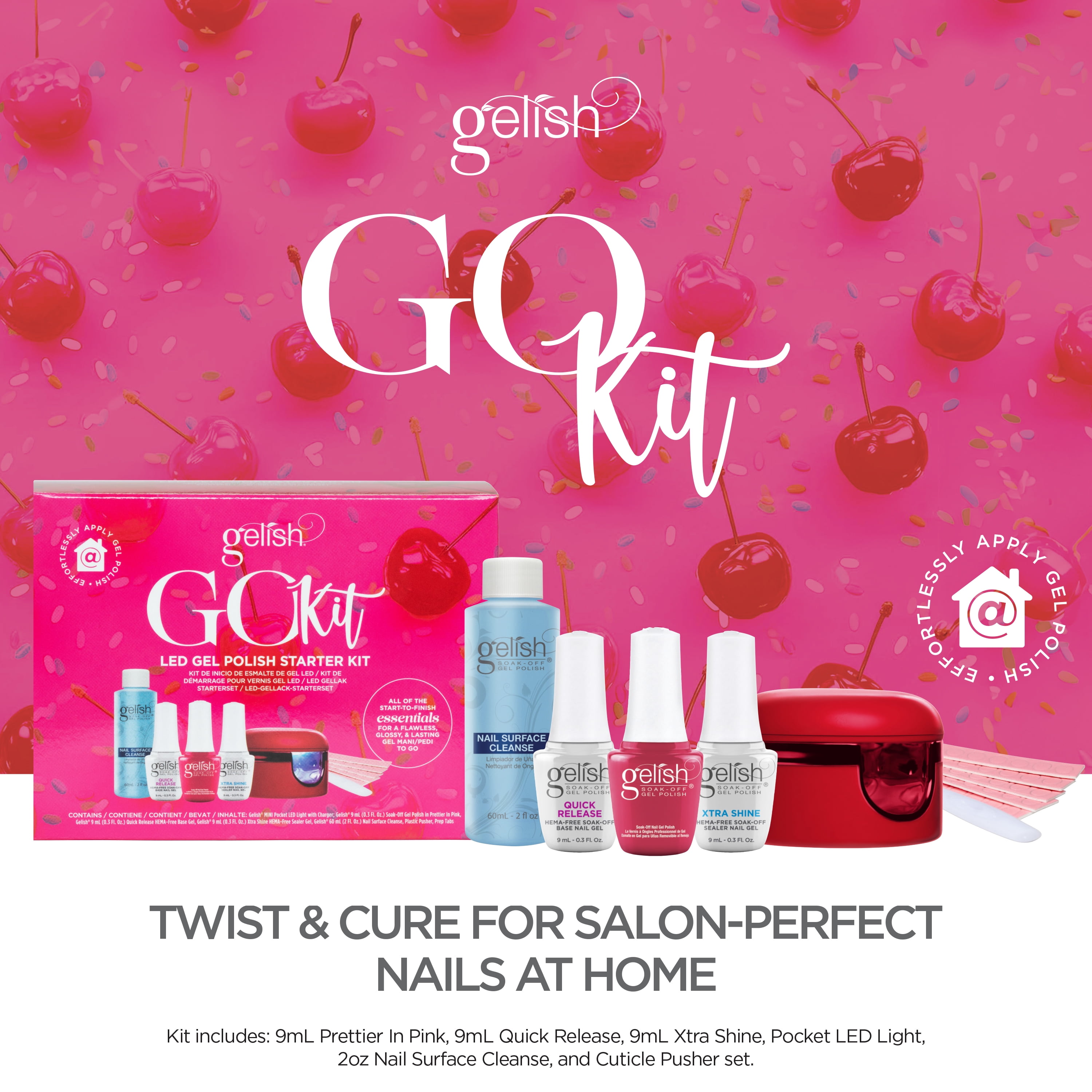 Gelish Mini, Long Lasting, Chip-Resistant, Professional Gel Nail Kit for Manicures - Gelish Mini Go Kit