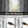 thumbnail image 2 of DriftAway Sylvia Floral Botanical Herbs Watercolor Printed Pattern Lined Blackout Window Curtain Grommet 52" x 84", Black White, 2 of 7