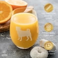 thumbnail image 3 of Greenline Goods Pug Stemless Wine Glasses (Set of 2) - Unique Gift for Dog Lovers - Hand Etched with Breed Name on Bottom, 3 of 6