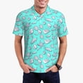 thumbnail image 1 of Balery Seashell And Starfish Camisa Polo de Hombre con Estampado, de Manga Corta y Tejido Medio, Camisa Tipo Golf Polo-Medium, 1 of 6