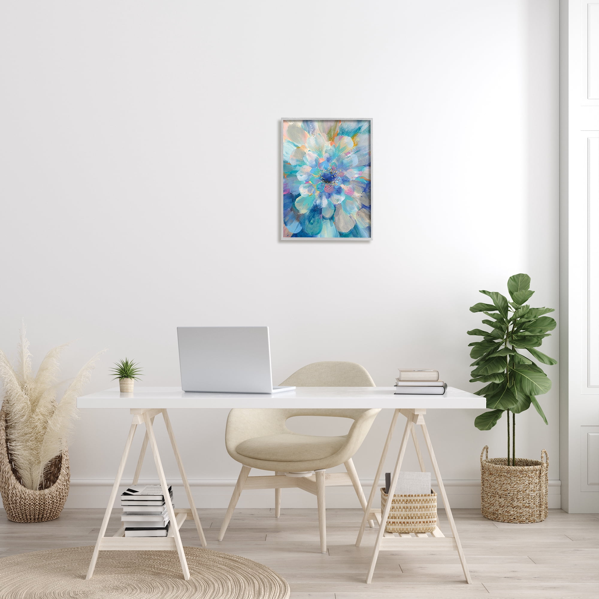 Stupell Industries Abstract Layered Floral Petals Centric Blue Flower, 16 x 20, Design by Danhui Nai