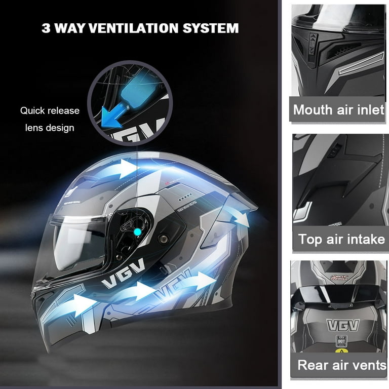 Bluetooth Modular Motorcycle Helmets for Adults Motorbike DOT