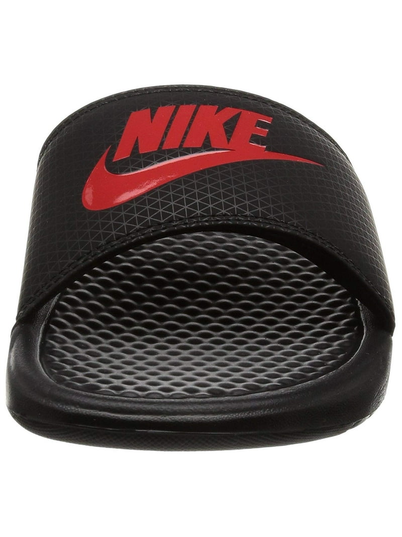 Nike Benassi Sandals Black/Challenge Red - Walmart.com
