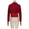 thumbnail image 5 of Kukoosong Women's Fringe Faux Suede Leather Jackets, Fall Fashion Tassel Motorcycle Bomber Coats, Open Front Cropped Coat Outwear, 5 of 7