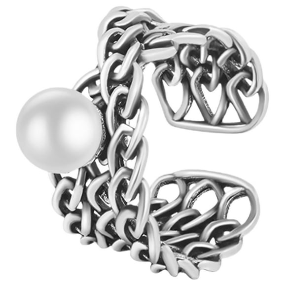 MasteelfCA Bague Femme Bague Perle Bague de Doigt Bague de Déclaration Bijou Bague Réglable pour Adolescentes