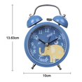 thumbnail image 5 of Reloj despertador con doble campana que no hace tictac, esfera 3d con marco de metal y función de retroiluminación, reloj de mesa de escritorio para el hogar y la oficina, 5 of 5