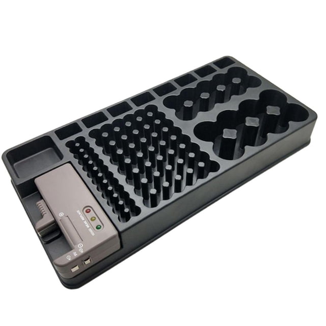 Caja de Almacenamiento de Organizador de de 100 Rejillas Estuche W Probador para Pilas 9V