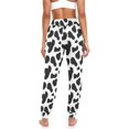 thumbnail image 5 of Bibifish Womens High Waisted Jogger Pants Cow Print Cross Over Waist Tapered Ladies Home Lounging Casual Bottoms, 5 of 5