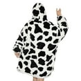 thumbnail image 3 of Oversized Hooded Blanket Sweatshirt with Kangaroo Pocket  Printing Flannel Sherpa Blanket Double Layer  Super Soft Warm Cozy Wearable Thick Hoodie One Size Fits All - Mother & Daughter Gi, 3 of 6