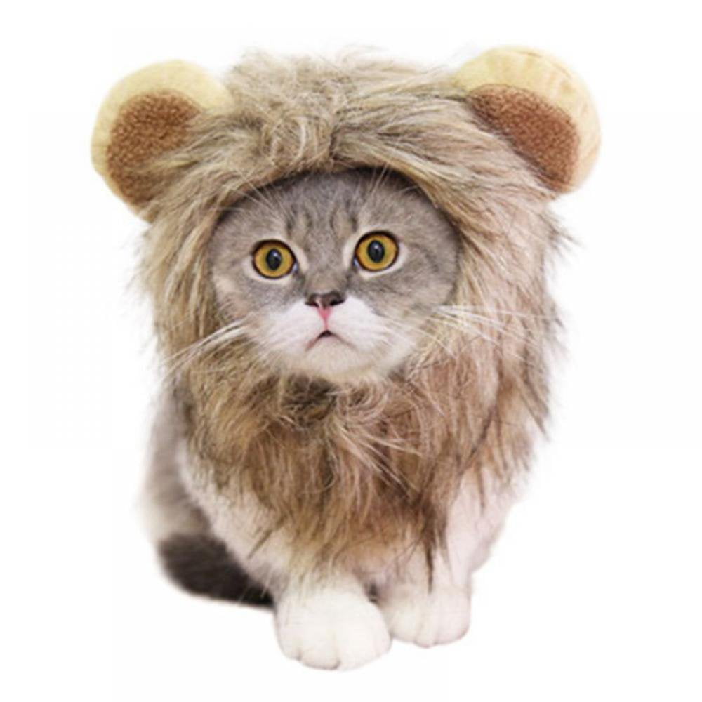 Costumes D'Halloween Pour Chat - Perruque à Crinière De Lion Noire Costumes Pour Animaux De Compagnie Chapeau Pour Halloween Noël