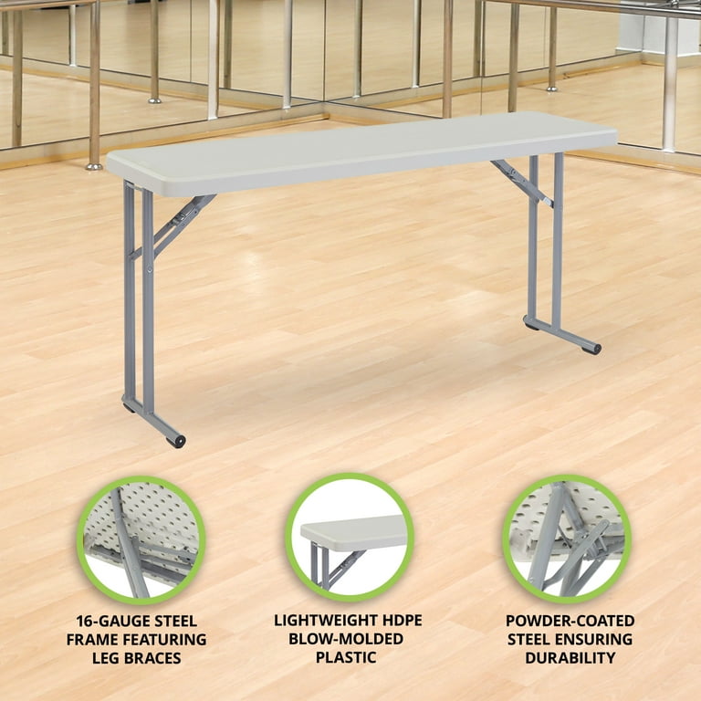 National Public Seating 36 x 36 Heavy Duty Folding Table Speckled Gray