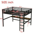 thumbnail image 4 of CZBZ Metal Queen Size Loft Bed with Charging Station and LED Lights, Loft Beds with Desk for Teen/Adult with 13" Safety Guard, Noise-Reduced, No Box Spring Needed, 4 of 7