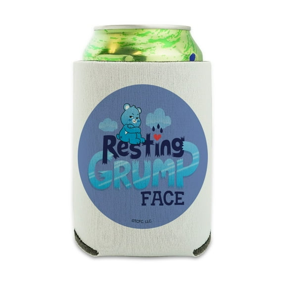 Care Bears: Unlock the Magic Resting Grump Face Can Cooler - Drink Sleeve Hugger Collapsible Insulator - Beverage Insulated Holder