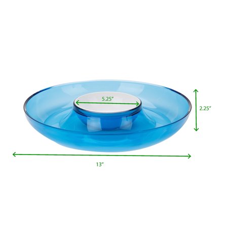 Mind Reader - Chip and Dip Bowl - Blue