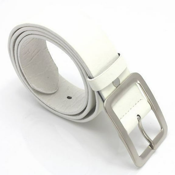 Eosunjian Fashion Men Faux Leather Solid Color Pin Buckle Pants Waist Belt Waistband Gift Black