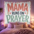 thumbnail image 2 of Mama Runs On Prayer Text With Hearts, Inspirational Retro Style for Faith Decor Fans, Christian Wall Art, Mother's Day Gift Tapestry Wall Hanging for Bedroom and Dorm, 2 of 7