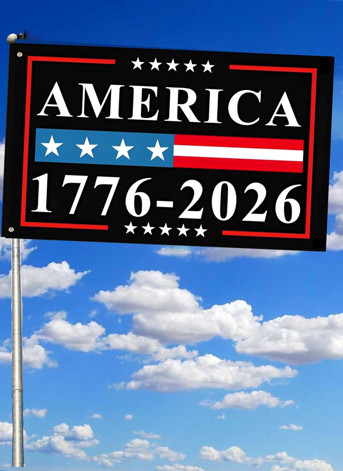 USA 250th Anniversary Celebration Flag, Polyester Banner with Grommets, 3x5 Feet, Special Edition America 250