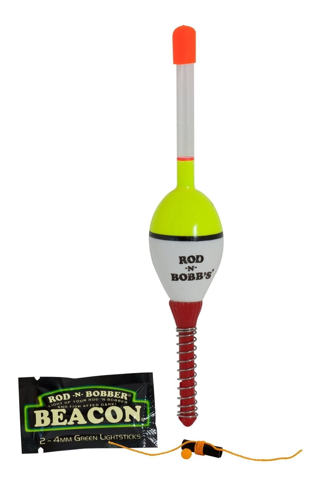 (2 pack) Rod-N-Bobbs Original Glow Bobber 2'' – Red/White Fishing Float