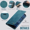 thumbnail image 4 of CaseMe Calf Leather Lining Microfibre Wallet Case For iPhone 16e 6.1-inch with RFID Blocking,Magnetic Closure,Card Slots,Cash Slot,Kickstand,Shockproof Flip Folio Protective Phone Case,Blue, 4 of 10